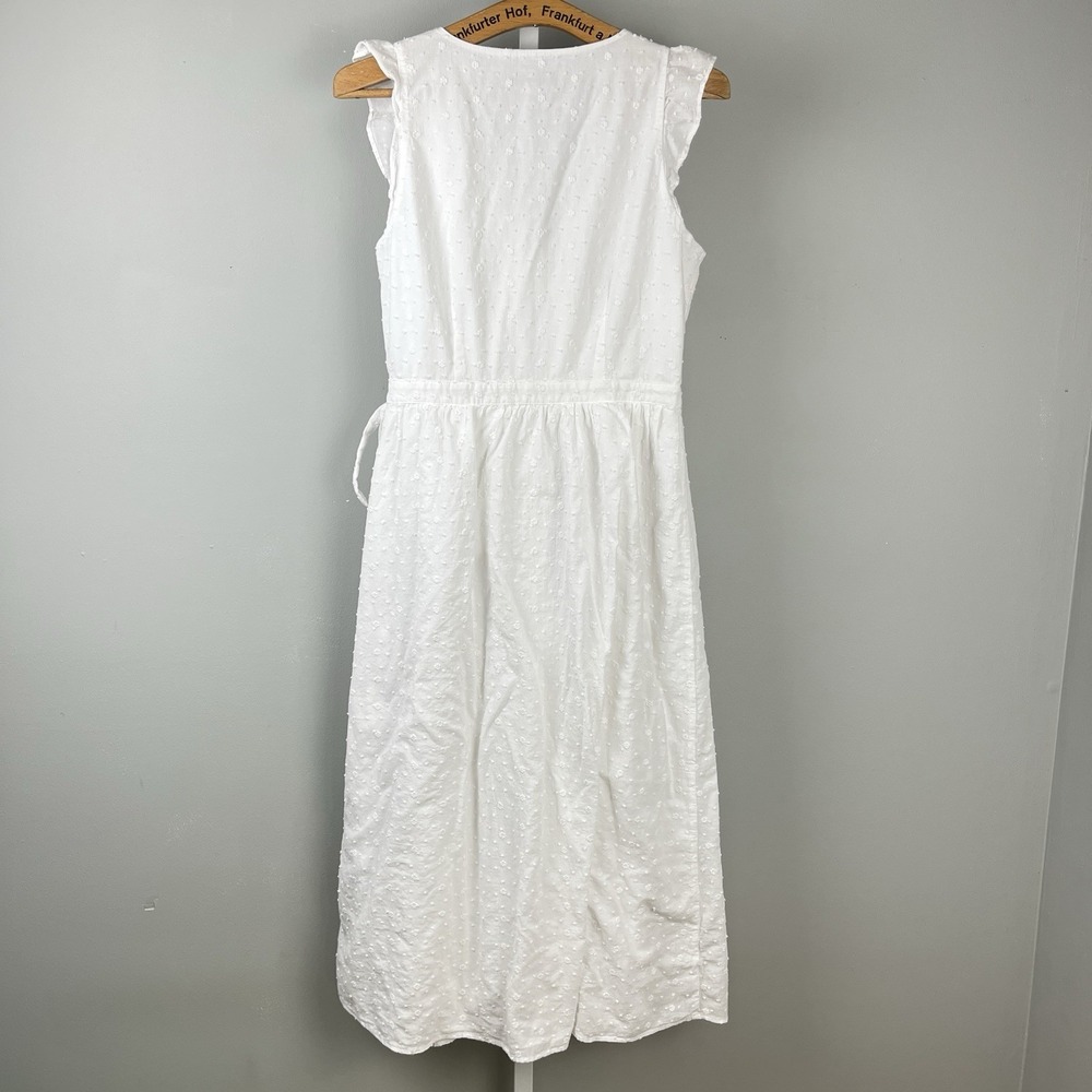 Ann Taylor Loft White Swiss Dot Midi Wrap Dress W… - image 5